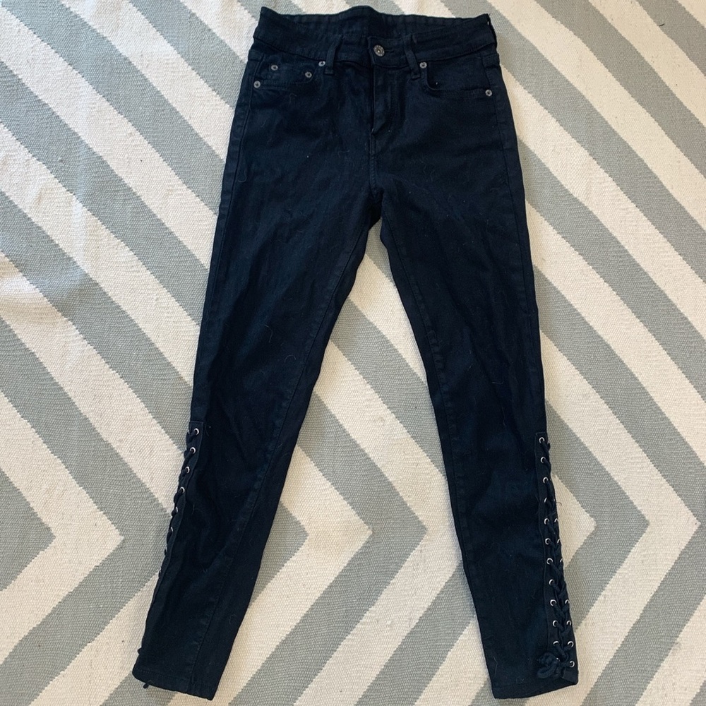 Carmar Black Denim Lace-up Skinny Jeans